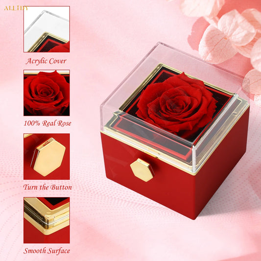 Custom Double Heart Engraved Name Necklace - Eternal Rose Box